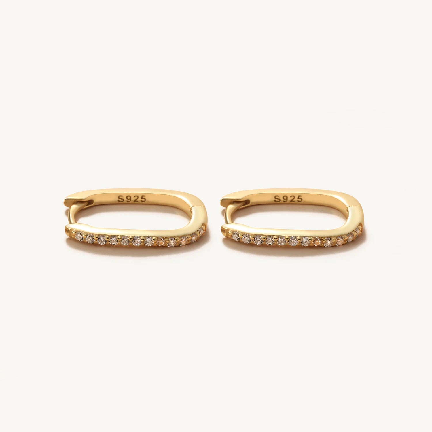 Square Huggie Hoop Earrings - 925 Sterling Silver Square Huggie Hoop Earrings - 925 Sterling Silver